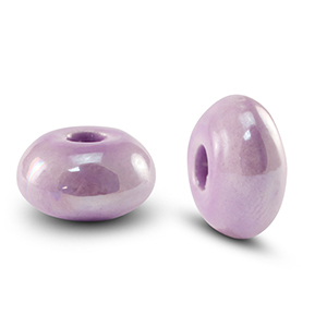 Perline di ceramica greca DQ rondella viola lavanda