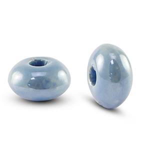 Perline di ceramica greca DQ rondella blu vivace