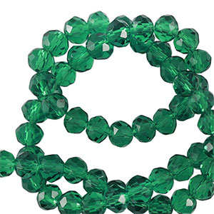Perline sfaccettate 6x4mm rondella verde petrolio