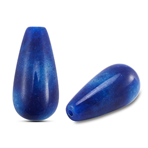 Perline in pietra naturale Quarzo goccia blu