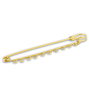 Componenti di metallo spilla decorativa con 10 anellini oro