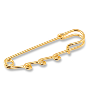 Componenti di metallo spilla decorativa con 3 anellini oro