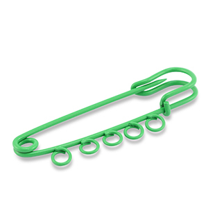 Componenti colorati spilla decorativa con 5 anellini verde