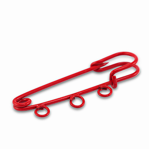 Componenti colorati spilla decorativa con 3 anellini rosso
