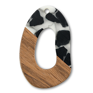 Pendenti di legno irregolare nero-bianco-marrone