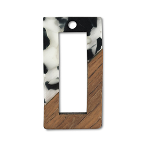 Pendenti di legno rettangolo nero-bianco-marrone
