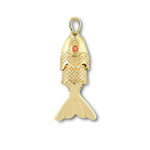 Ciondoli di metallo pesce oro-arancione