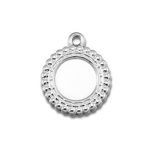 BY31&reg; Ciondoli in acciaio inossidabile con castone per SS30 fondo piatto argento