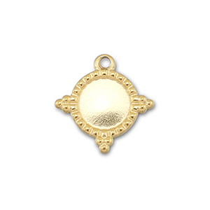 BY31&reg; Ciondoli in acciaio inossidabile con castone per SS16 fondo piatto oro