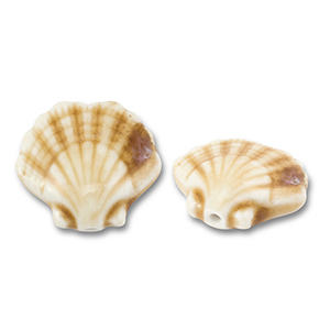 Perline di ceramica conchiglia marrone chiaro