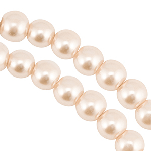 Perline di vetro con effetto perlato 8mm beige chiaro