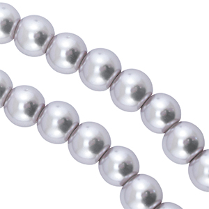 Perline di vetro con effetto perlato 6mm grigio