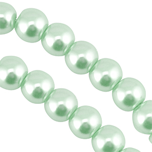 Perline di vetro con effetto perlato 6mm pastello verde menta