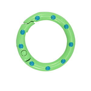 Componenti colorati anello bris&eacute; portachiavi verde-blu