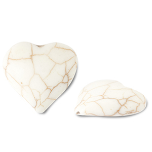 Perline di ceramica cuore biancastro