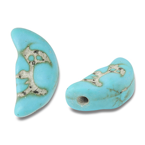 Perline di ceramica luna blu turchese