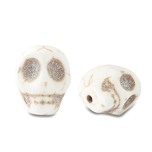 Perline di ceramica cranio biancastro