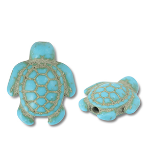 Perline di ceramica tartaruga blu turchese