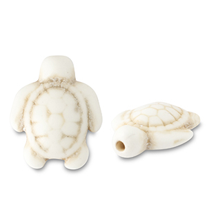 Perline di ceramica tartaruga biancastro