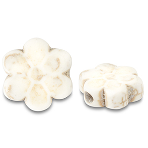 Perline di ceramica fiore biancastro