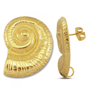 Componenti in acciaio inossidabile orecchini conchiglia con anellino oro