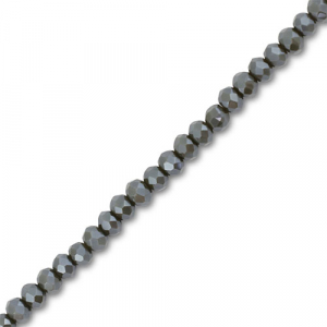 Perline sfaccettate 3x2mm rondella ossido di cromo verde scuro-effeto perlato