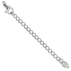 Componenti in acciaio inossidabile allungatrice set ovale con chiusura moschettone argento