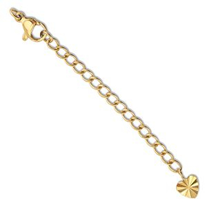 Componenti in acciaio inossidabile allungatrice set cuore con chiusura moschettone oro