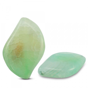 Perline in pietra naturale Quarzo foglia venature trasparente verde chiaro