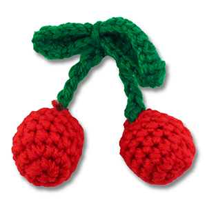 Ciliegie all'uncinetto rosso-verde