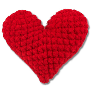 Cuore all'uncinetto rosso