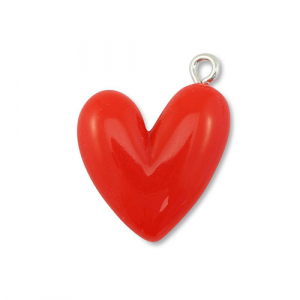 Pendenti in resina cuore rosso
