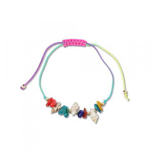 Cavigliere alla moda perline miste multicolore-oro