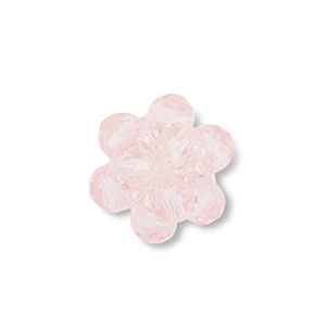 Ciondoli sfaccettati fiore rosa chiaro trasparente