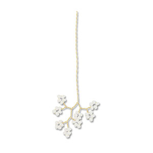 Pendenti con perline di vetro fiore oro-bianco