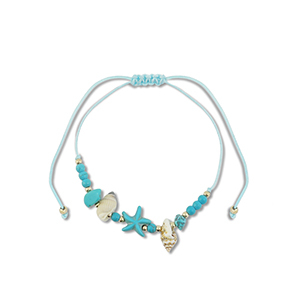 Braccialetti alla moda perline miste turchese-oro