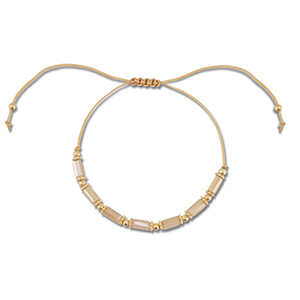 Cavigliere alla moda perline miste marrone chiaro-oro