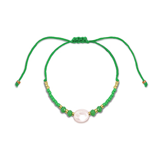 Cavigliere alla moda perline miste verde-bianco-oro