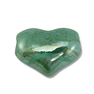 Perline di ceramica greca DQ cuore verde turchese&nbsp;