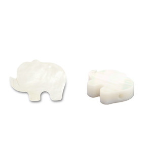 Perline di conchiglia elefante bianco (colore naturale)
