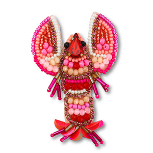 Broches aragosta multicolore rosa-rosso-bianco