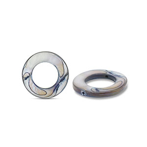 Perline di conchiglia 15mm tonda grigio