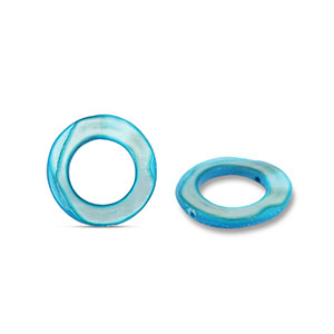 Perline di conchiglia 15mm tonda blu