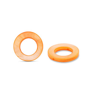 Perline di conchiglia 15mm tonda arancione
