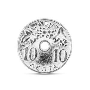 Ciondoli di metallo DQ moneta argento antico (privo di nichel)