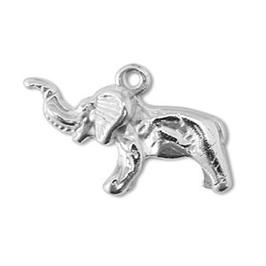Ciondoli di metallo DQ elefante argento antico (privo di nichel)