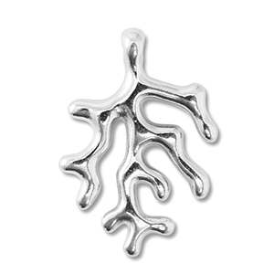 Ciondoli di metallo DQ corallo argento antico (privo di nichel)