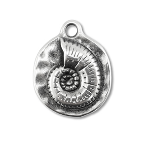 Ciondoli di metallo DQ conchiglia argento antico (privo di nichel)