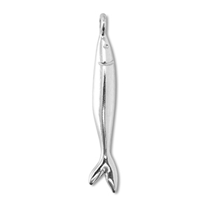 Ciondoli di metallo DQ pesce argento antico (privo di nichel)
