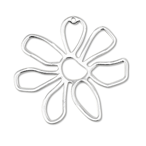 Ciondoli di metallo DQ fiore argento antico (privo di nichel)